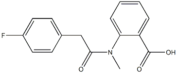 2-[2-(4-fluorophenyl)-N-methylacetamido]benzoic acid Struktur