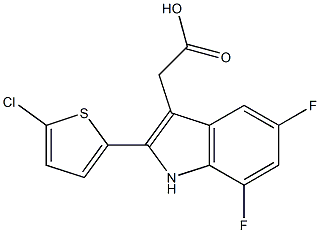 2-[2-(5-chlorothiophen-2-yl)-5,7-difluoro-1H-indol-3-yl]acetic acid Struktur