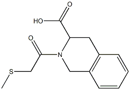 2-[2-(methylsulfanyl)acetyl]-1,2,3,4-tetrahydroisoquinoline-3-carboxylic acid Struktur