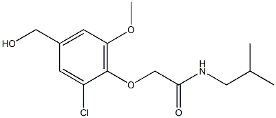 2-[2-chloro-4-(hydroxymethyl)-6-methoxyphenoxy]-N-(2-methylpropyl)acetamide Struktur