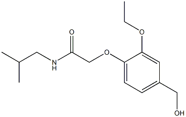 2-[2-ethoxy-4-(hydroxymethyl)phenoxy]-N-(2-methylpropyl)acetamide Struktur