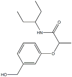 2-[3-(hydroxymethyl)phenoxy]-N-(pentan-3-yl)propanamide Struktur