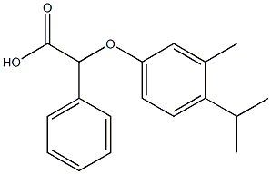 2-[3-methyl-4-(propan-2-yl)phenoxy]-2-phenylacetic acid Struktur