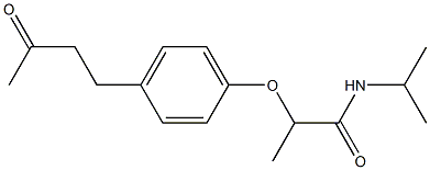 2-[4-(3-oxobutyl)phenoxy]-N-(propan-2-yl)propanamide Struktur