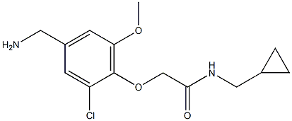 2-[4-(aminomethyl)-2-chloro-6-methoxyphenoxy]-N-(cyclopropylmethyl)acetamide Struktur