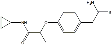 2-[4-(carbamothioylmethyl)phenoxy]-N-cyclopropylpropanamide Struktur