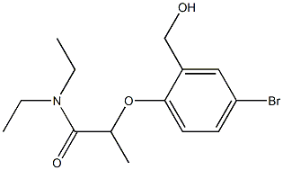 2-[4-bromo-2-(hydroxymethyl)phenoxy]-N,N-diethylpropanamide Struktur