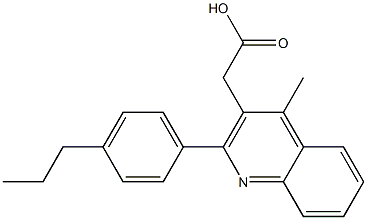 2-[4-methyl-2-(4-propylphenyl)quinolin-3-yl]acetic acid Struktur