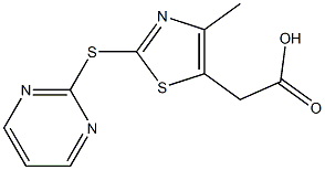 2-[4-methyl-2-(pyrimidin-2-ylsulfanyl)-1,3-thiazol-5-yl]acetic acid Struktur