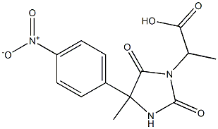 2-[4-methyl-4-(4-nitrophenyl)-2,5-dioxoimidazolidin-1-yl]propanoic acid Struktur