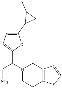 2-[5-(2-methylcyclopropyl)furan-2-yl]-2-{4H,5H,6H,7H-thieno[3,2-c]pyridin-5-yl}ethan-1-amine Struktur