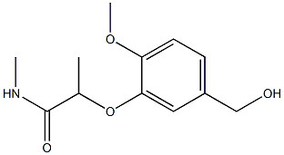 2-[5-(hydroxymethyl)-2-methoxyphenoxy]-N-methylpropanamide Struktur