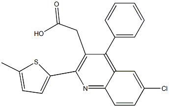 2-[6-chloro-2-(5-methylthiophen-2-yl)-4-phenylquinolin-3-yl]acetic acid Struktur