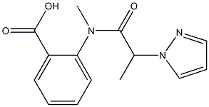 2-[N-methyl-2-(1H-pyrazol-1-yl)propanamido]benzoic acid Struktur