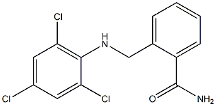 2-{[(2,4,6-trichlorophenyl)amino]methyl}benzamide Struktur