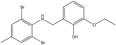 2-{[(2,6-dibromo-4-methylphenyl)amino]methyl}-6-ethoxyphenol Struktur