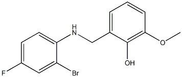 2-{[(2-bromo-4-fluorophenyl)amino]methyl}-6-methoxyphenol Struktur