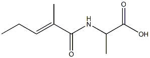 2-{[(2E)-2-methylpent-2-enoyl]amino}propanoic acid Struktur