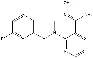 2-{[(3-fluorophenyl)methyl](methyl)amino}-N'-hydroxypyridine-3-carboximidamide Struktur