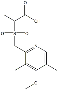 2-{[(4-methoxy-3,5-dimethylpyridin-2-yl)methane]sulfonyl}propanoic acid Struktur