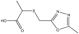 2-{[(5-methyl-1,3,4-oxadiazol-2-yl)methyl]sulfanyl}propanoic acid Struktur