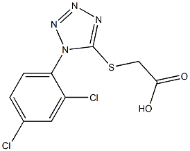 2-{[1-(2,4-dichlorophenyl)-1H-1,2,3,4-tetrazol-5-yl]sulfanyl}acetic acid Struktur