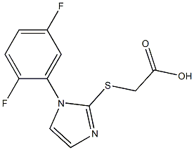 2-{[1-(2,5-difluorophenyl)-1H-imidazol-2-yl]sulfanyl}acetic acid Struktur