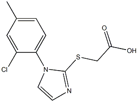 2-{[1-(2-chloro-4-methylphenyl)-1H-imidazol-2-yl]sulfanyl}acetic acid Struktur