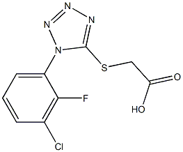 2-{[1-(3-chloro-2-fluorophenyl)-1H-1,2,3,4-tetrazol-5-yl]sulfanyl}acetic acid Struktur