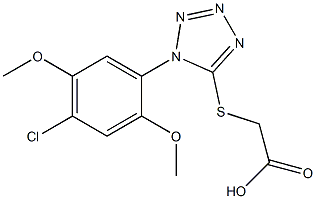 2-{[1-(4-chloro-2,5-dimethoxyphenyl)-1H-1,2,3,4-tetrazol-5-yl]sulfanyl}acetic acid Struktur