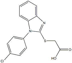 2-{[1-(4-chlorophenyl)-1H-1,3-benzodiazol-2-yl]sulfanyl}acetic acid Struktur