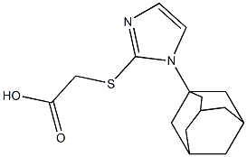 2-{[1-(adamantan-1-yl)-1H-imidazol-2-yl]sulfanyl}acetic acid Struktur