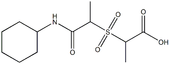 2-{[1-(cyclohexylcarbamoyl)ethane]sulfonyl}propanoic acid Struktur