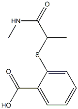 2-{[1-(methylcarbamoyl)ethyl]sulfanyl}benzoic acid Struktur