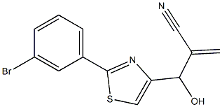 2-{[2-(3-bromophenyl)-1,3-thiazol-4-yl](hydroxy)methyl}prop-2-enenitrile Struktur