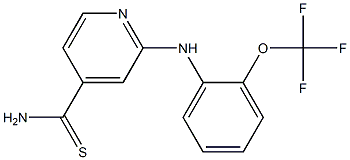 2-{[2-(trifluoromethoxy)phenyl]amino}pyridine-4-carbothioamide Struktur