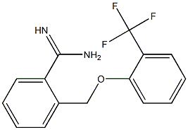 2-{[2-(trifluoromethyl)phenoxy]methyl}benzenecarboximidamide Struktur