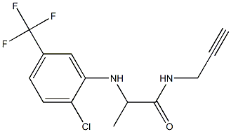 2-{[2-chloro-5-(trifluoromethyl)phenyl]amino}-N-(prop-2-yn-1-yl)propanamide Struktur