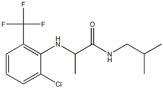 2-{[2-chloro-6-(trifluoromethyl)phenyl]amino}-N-(2-methylpropyl)propanamide Struktur