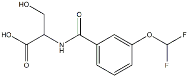 2-{[3-(difluoromethoxy)phenyl]formamido}-3-hydroxypropanoic acid Struktur