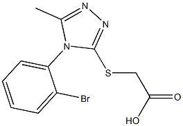 2-{[4-(2-bromophenyl)-5-methyl-4H-1,2,4-triazol-3-yl]sulfanyl}acetic acid Struktur