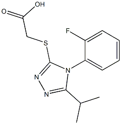 2-{[4-(2-fluorophenyl)-5-(propan-2-yl)-4H-1,2,4-triazol-3-yl]sulfanyl}acetic acid Struktur