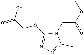 2-{[4-(2-methoxy-2-oxoethyl)-5-methyl-4H-1,2,4-triazol-3-yl]sulfanyl}acetic acid Struktur