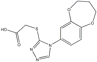 2-{[4-(3,4-dihydro-2H-1,5-benzodioxepin-7-yl)-4H-1,2,4-triazol-3-yl]sulfanyl}acetic acid Struktur