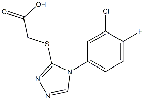 2-{[4-(3-chloro-4-fluorophenyl)-4H-1,2,4-triazol-3-yl]sulfanyl}acetic acid Struktur