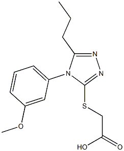 2-{[4-(3-methoxyphenyl)-5-propyl-4H-1,2,4-triazol-3-yl]sulfanyl}acetic acid Struktur