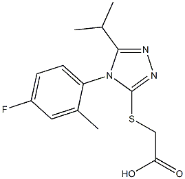 2-{[4-(4-fluoro-2-methylphenyl)-5-(propan-2-yl)-4H-1,2,4-triazol-3-yl]sulfanyl}acetic acid Struktur