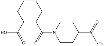 2-{[4-(aminocarbonyl)piperidin-1-yl]carbonyl}cyclohexanecarboxylic acid Struktur