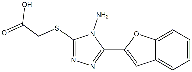 2-{[4-amino-5-(1-benzofuran-2-yl)-4H-1,2,4-triazol-3-yl]sulfanyl}acetic acid Struktur