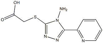 2-{[4-amino-5-(pyridin-2-yl)-4H-1,2,4-triazol-3-yl]sulfanyl}acetic acid Struktur